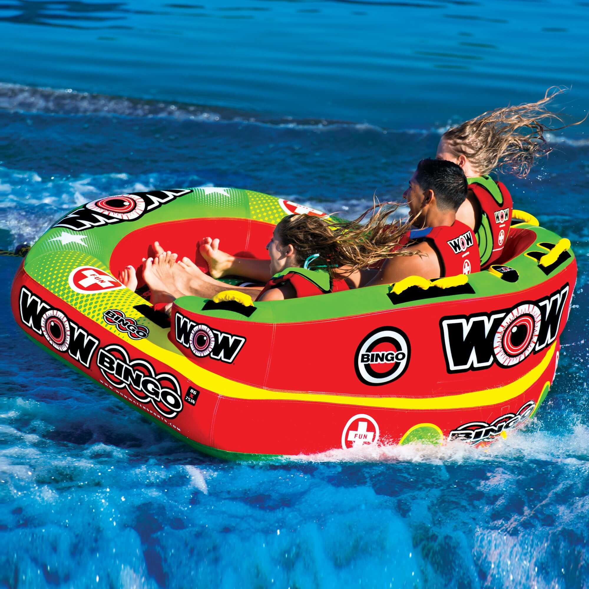 WOW Sports Bingo 1-3 Person Towable Water Tube For Pool and Lake (14-1070)