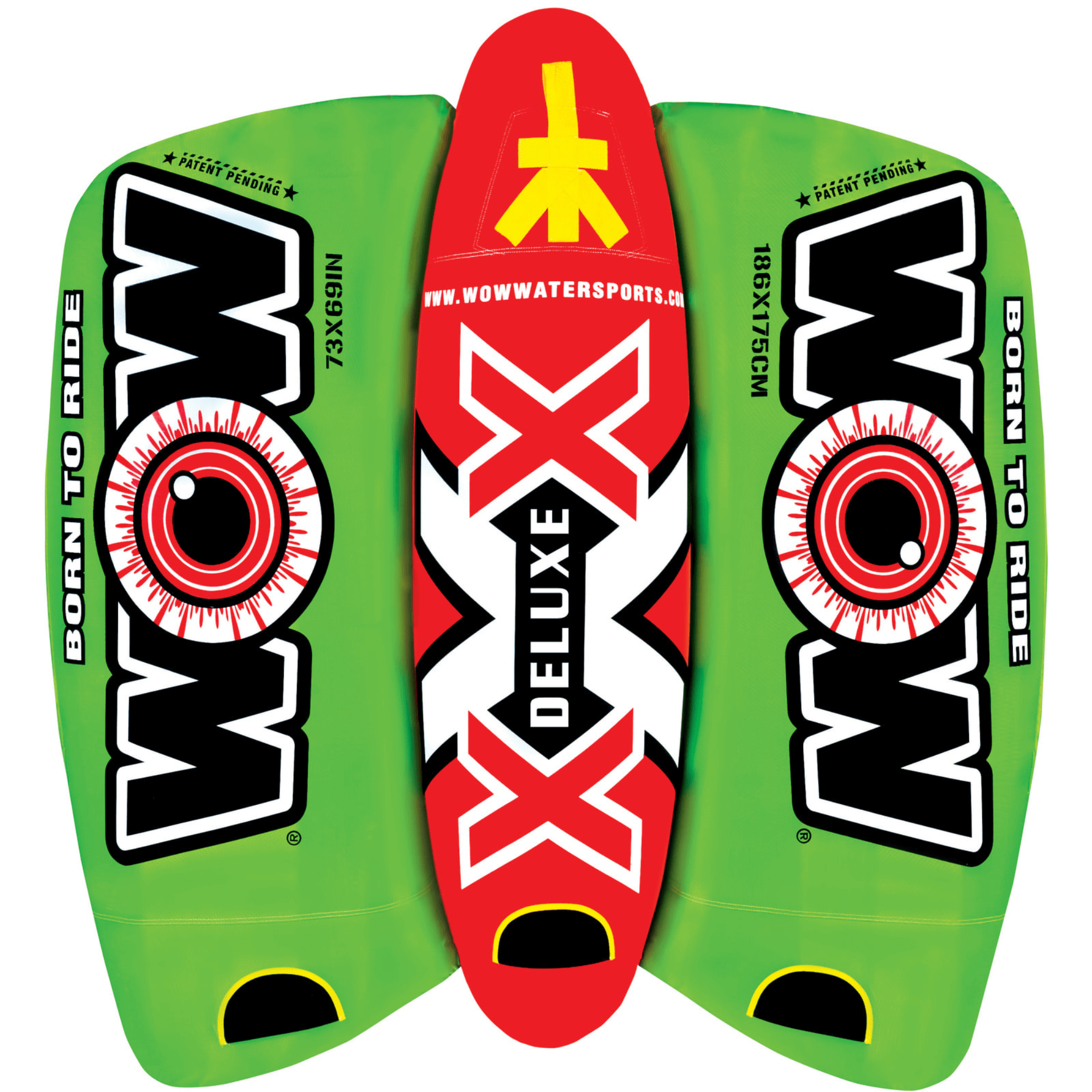 WOW Sports Big Bazooka 1-4 Person Steerable Towable Water Tube For Pool and Lake