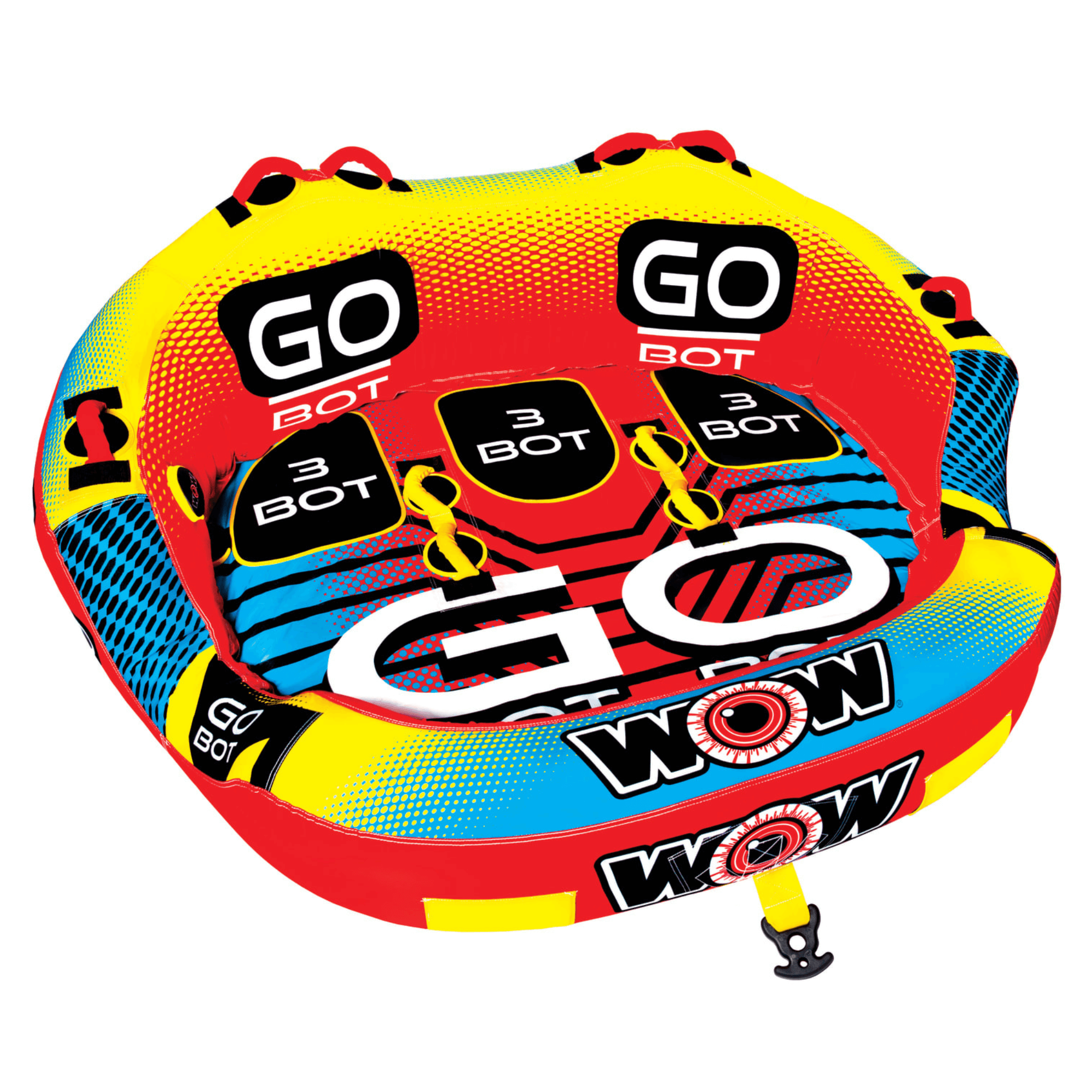 WOW Watersports Go Bot 3 Person Towable Water Tube For Pool and Lake (18-1050)