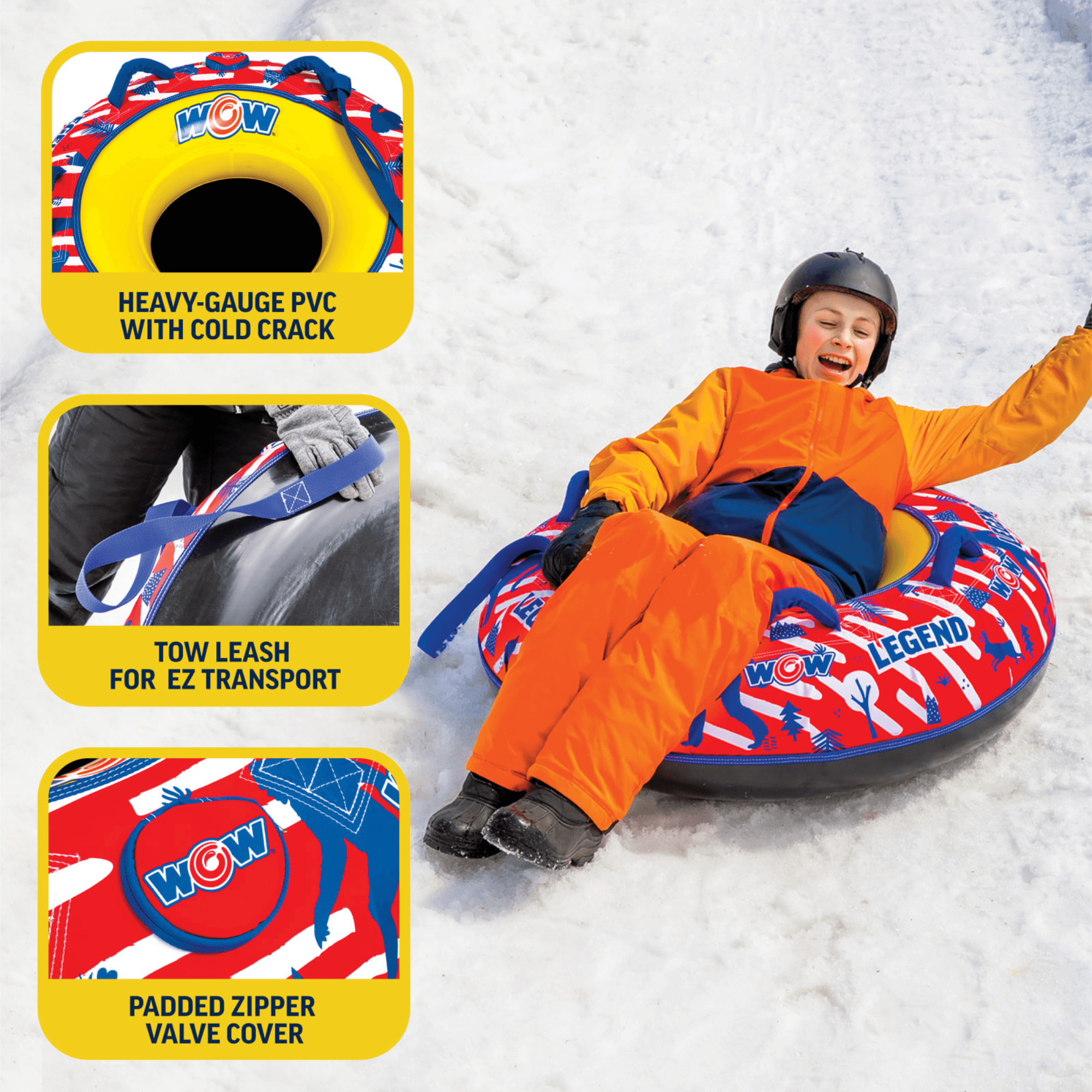 WOW Sports Legend Hard-Bottom Snow Tube
