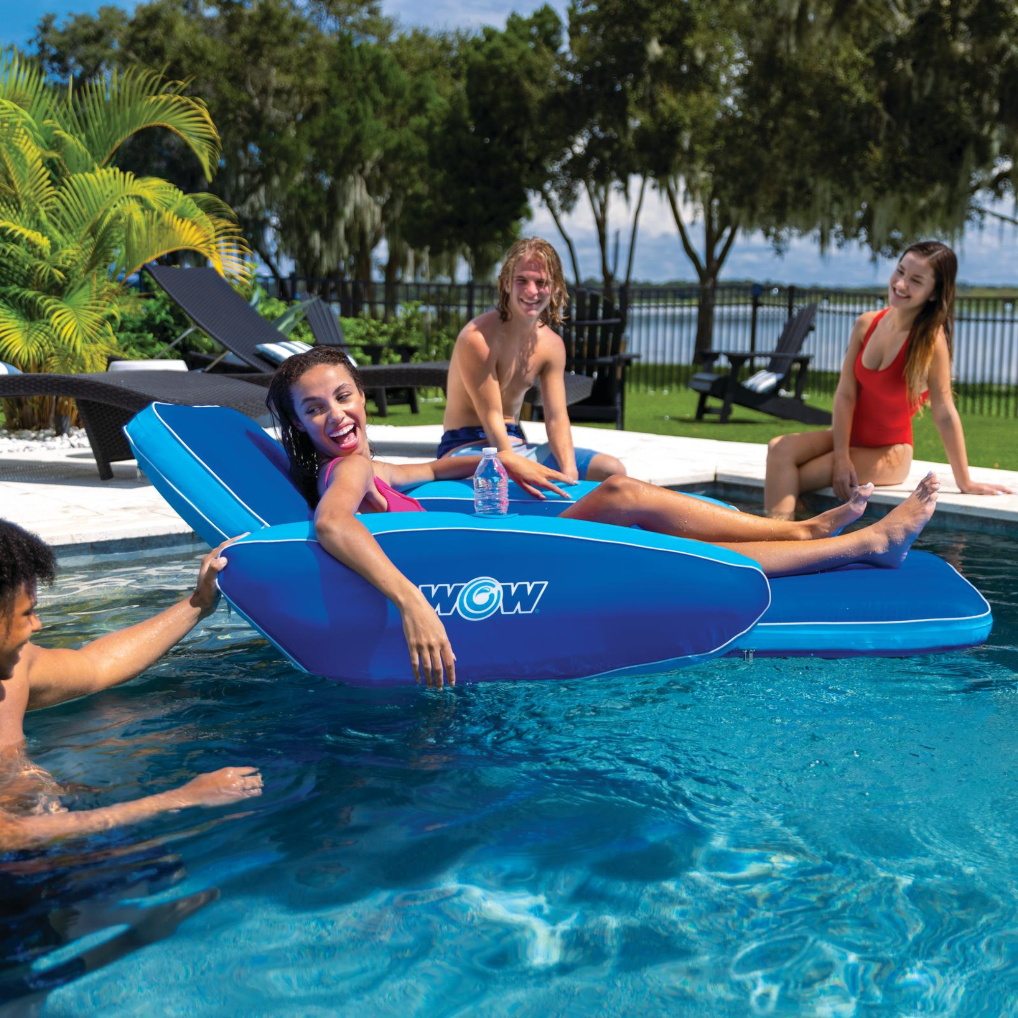 WOW Sports Modern Lounger Pool Float with Cupholder (23-WPF-4542-WOW)