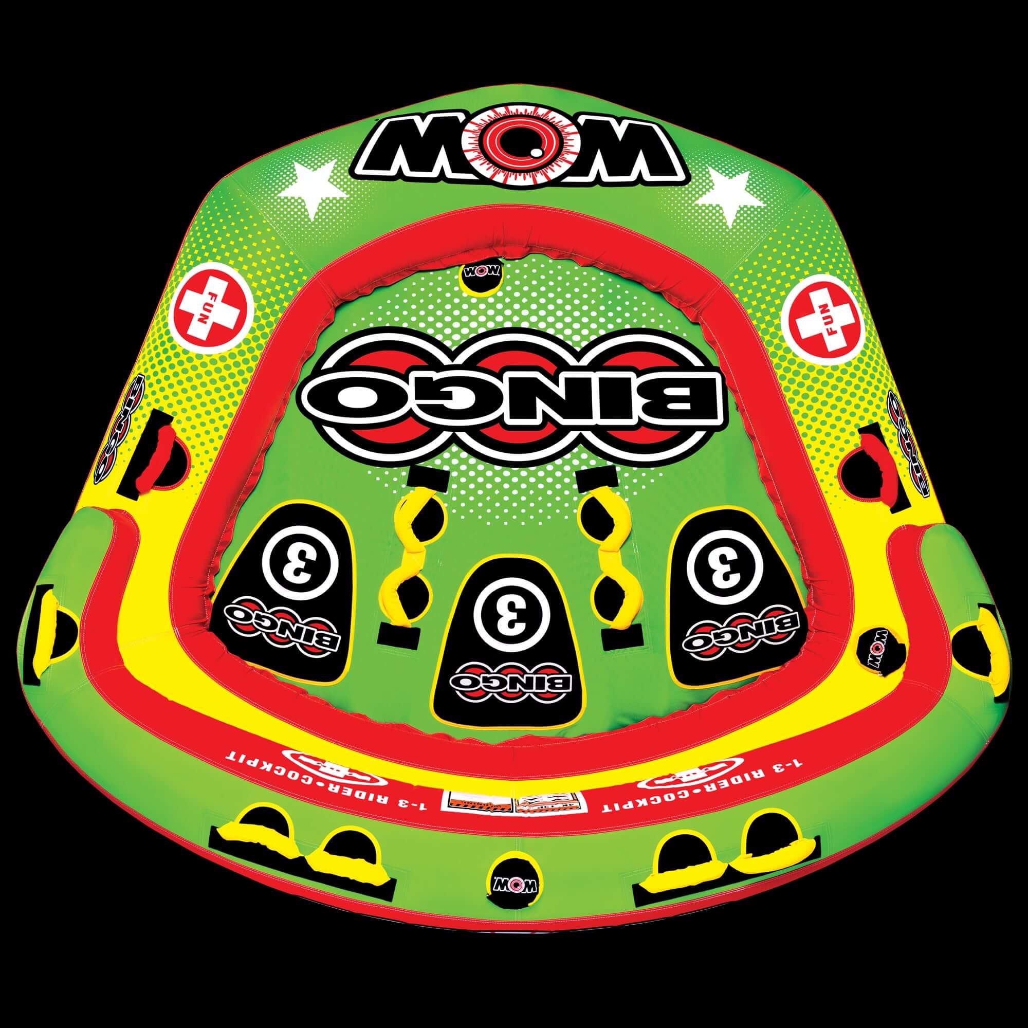 WOW Sports Bingo 1-3 Person Towable Water Tube For Pool and Lake (14-1070)