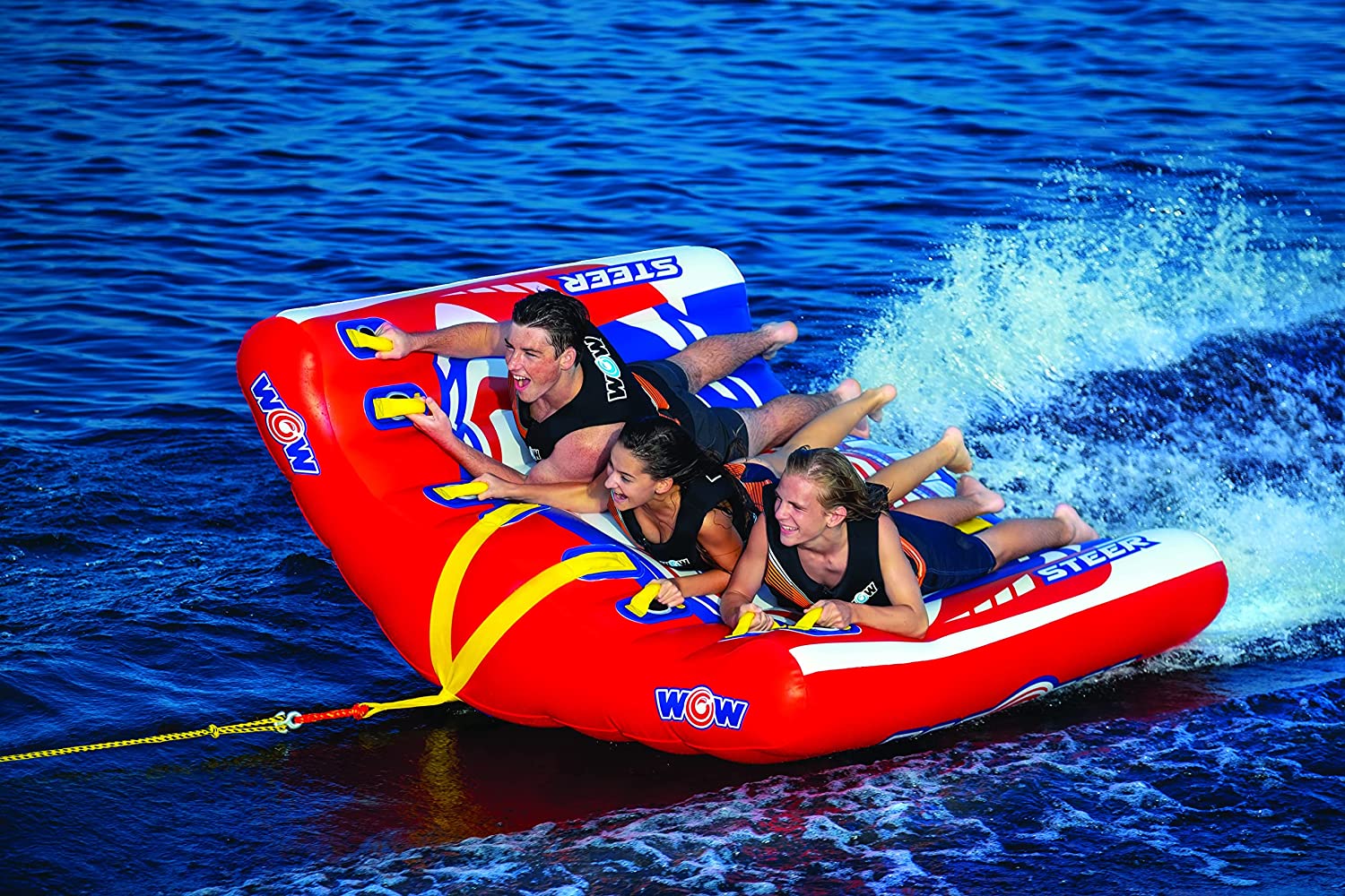 WOW Sports Power Steer 3 Person 3P Steerable Deck Tube (22-WTO-3975)