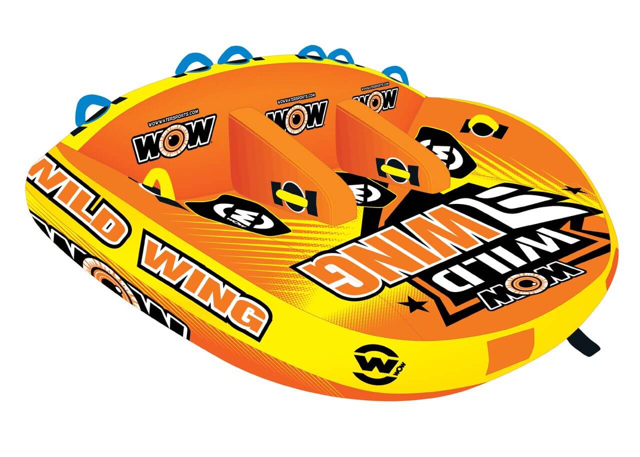 WOW Sports Wild Wing 3 Person Towable Water Tube For Pool and Lake (18-1130)