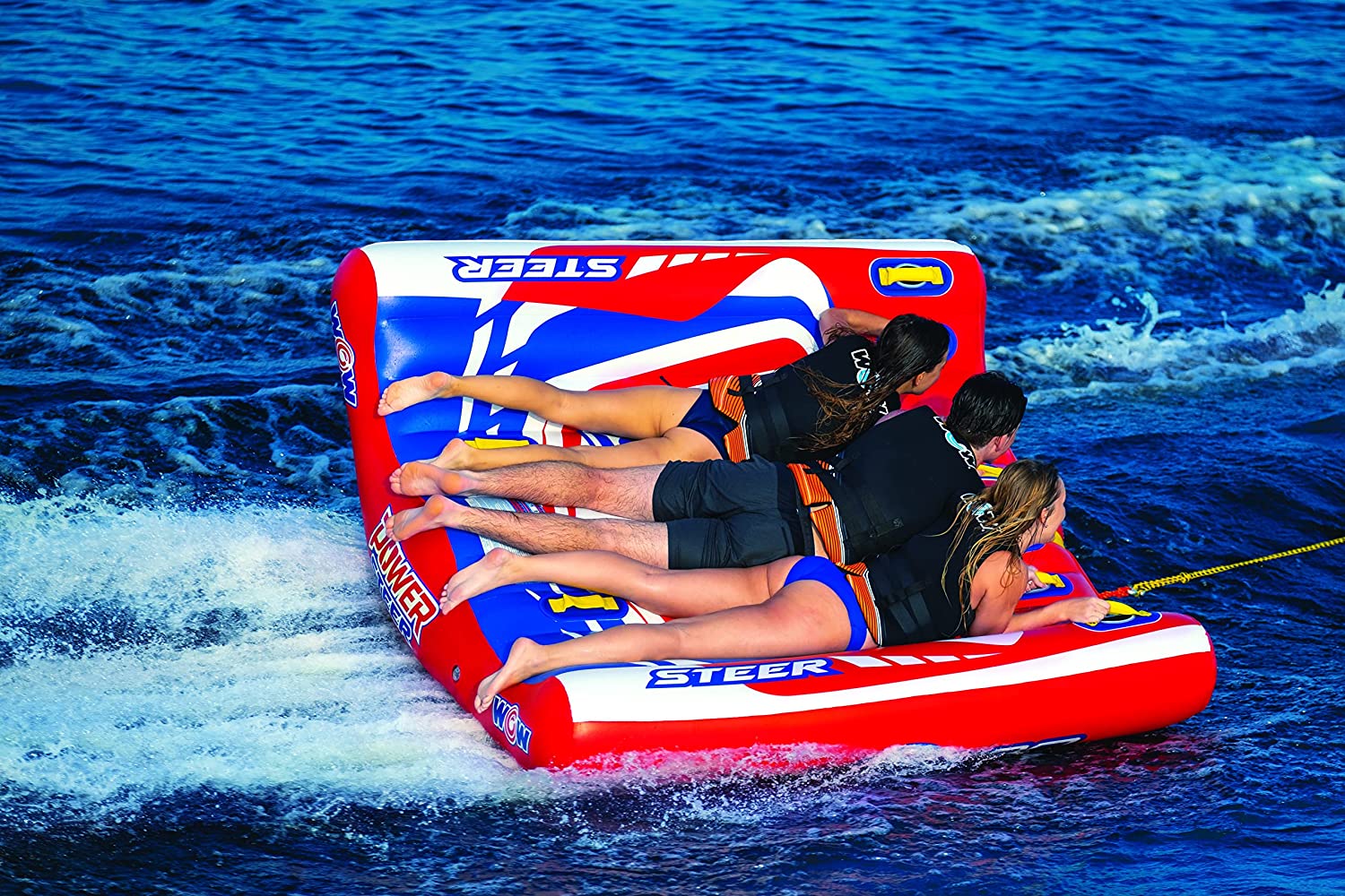 WOW Sports Power Steer 3 Person 3P Steerable Deck Tube (22-WTO-3975)