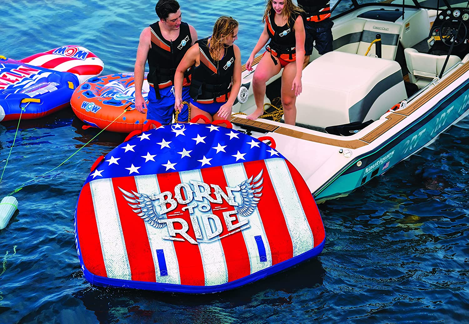 WOW Sports Born to Ride 3 Person 3P Towable (22-WTO-3982)