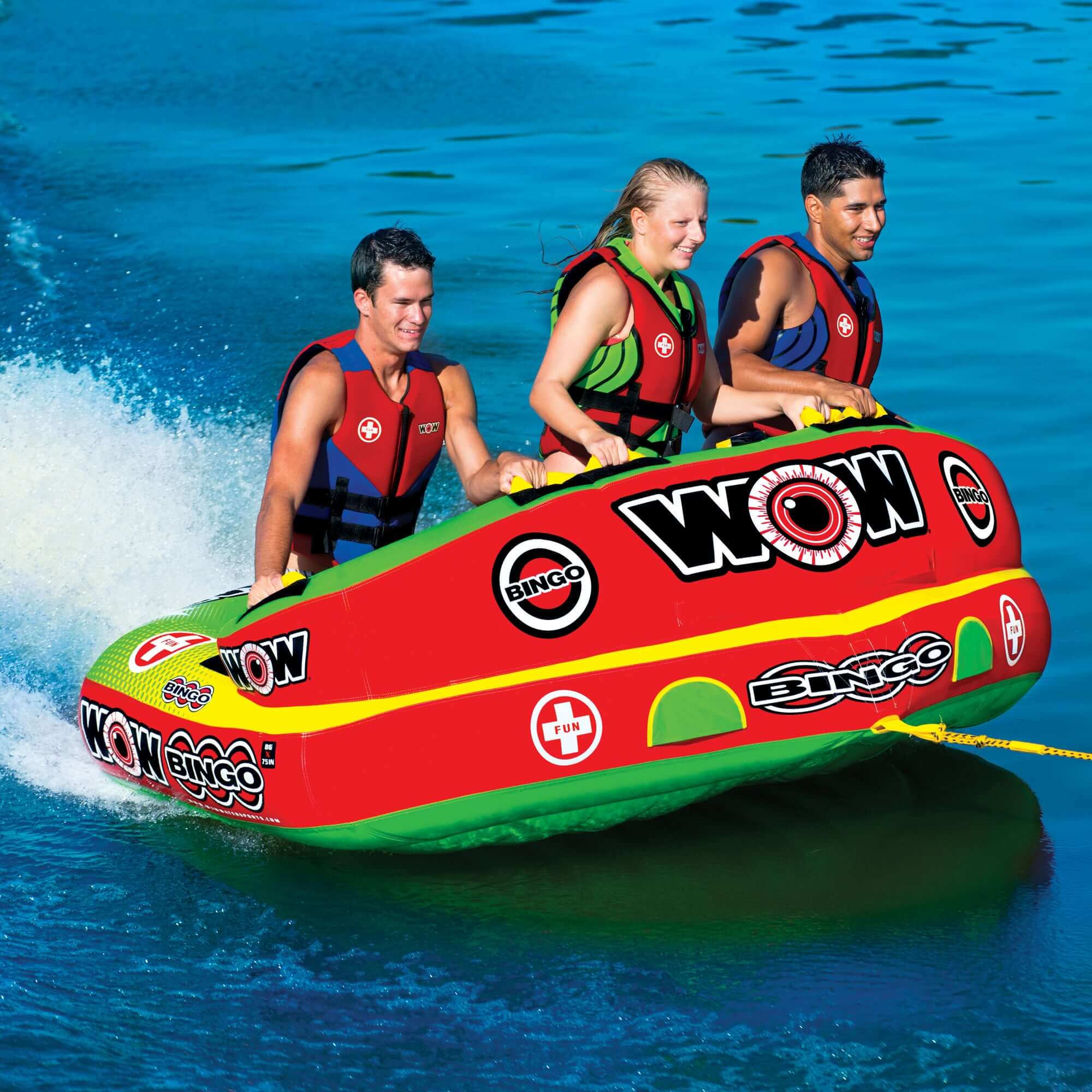 WOW Sports Bingo 1-3 Person Towable Water Tube For Pool and Lake (14-1070)