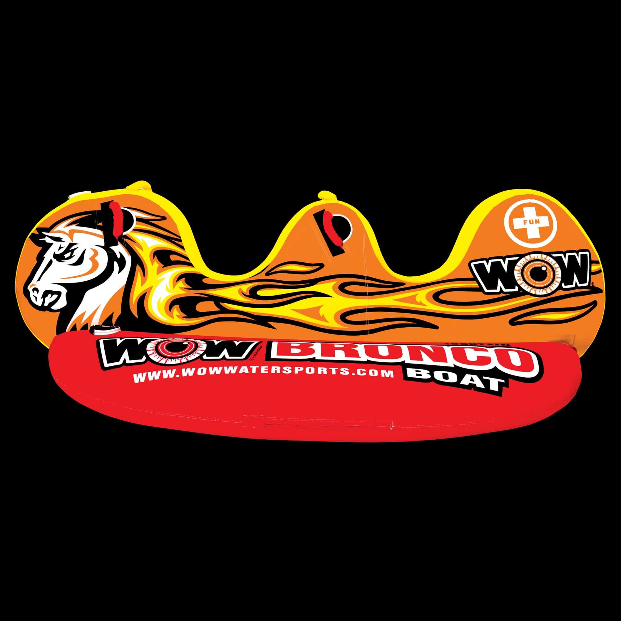 WOW Sports Bronco Boat 2 Person Towable Water Tube For Pool and Lake (14-1050)