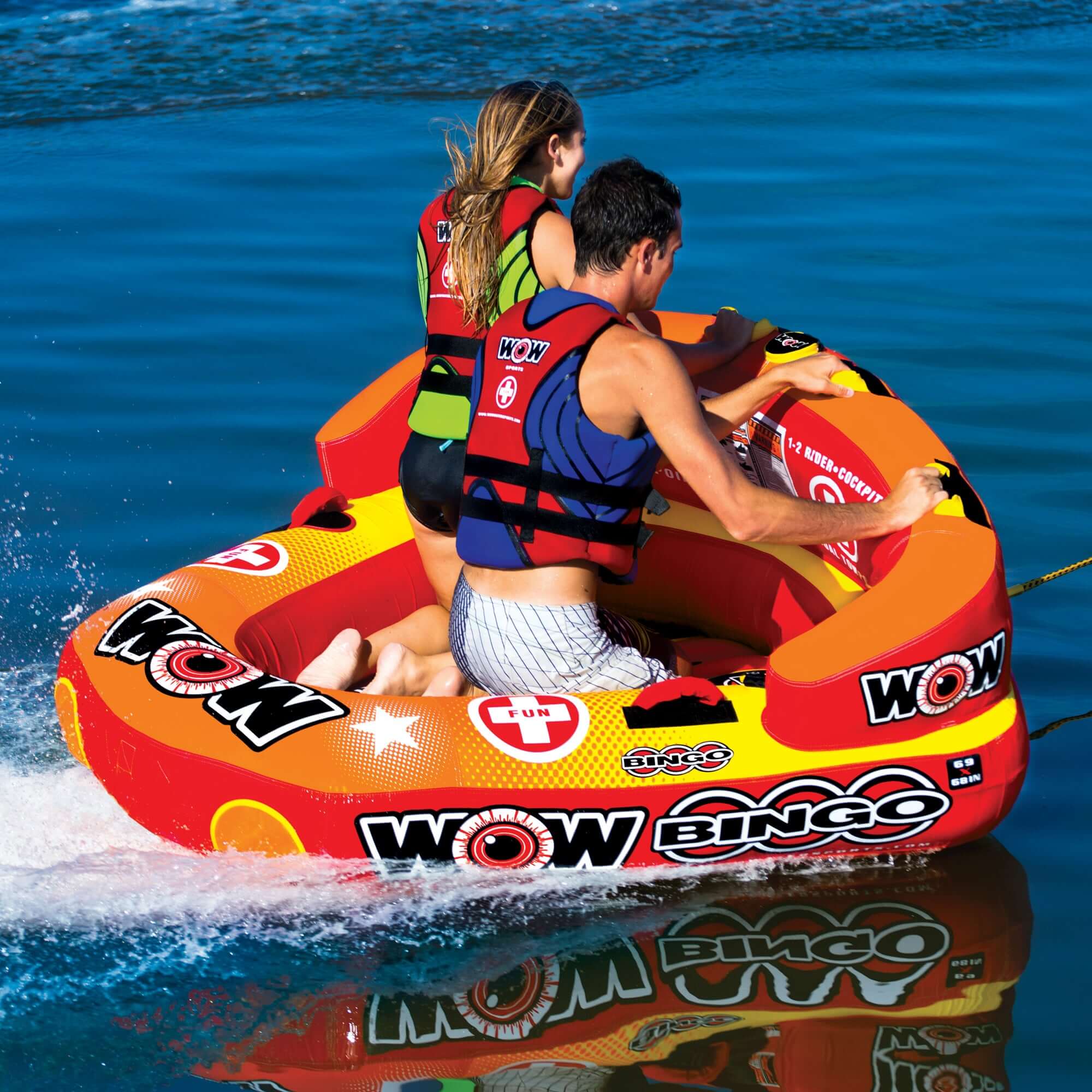 WOW Sports Bingo 2 Person Towable Water Tube For Pool and Lake (14-1060)