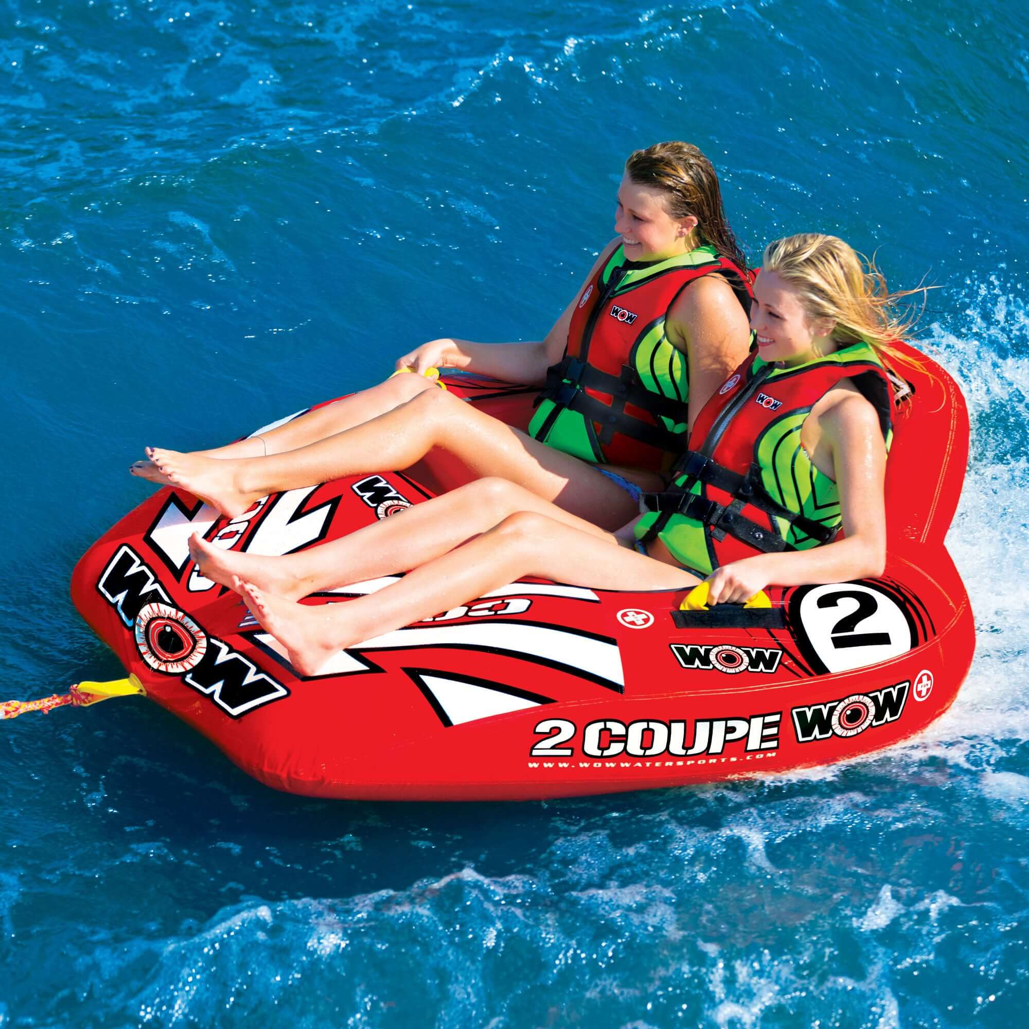WOW Sports 2 Person Coupe Cockpit Towable Water Tube For Pool and Lake (15-1030)